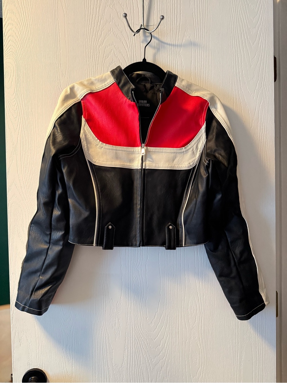 Urban Outfitters Colorblock Faux Leather Moto Jacket — Small